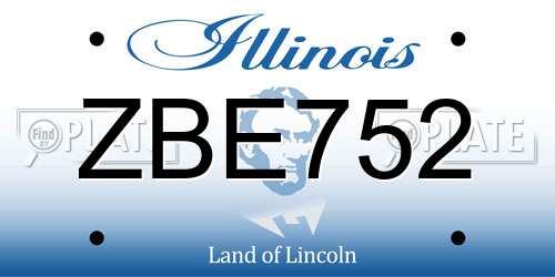 ZBE752 Illinois License Plate