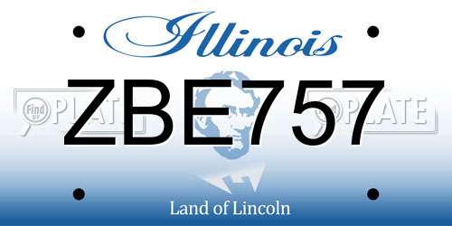 ZBE757 Illinois License Plate