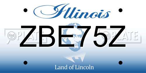 ZBE75Z Illinois License Plate