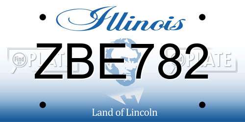 ZBE782 Illinois License Plate
