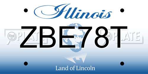 ZBE78T Illinois License Plate