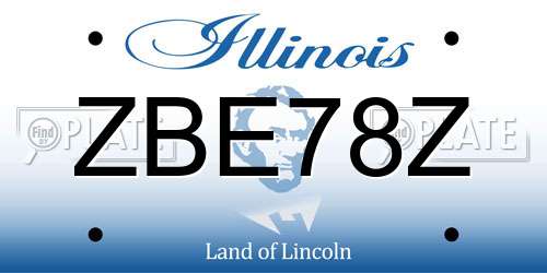 ZBE78Z Illinois License Plate