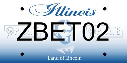 ZBET02 Illinois License Plate