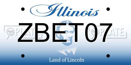 ZBET07 Illinois License Plate