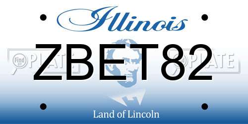 ZBET82 Illinois License Plate