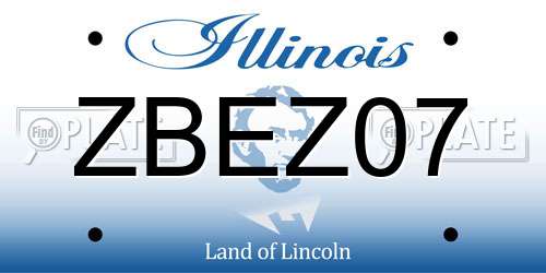ZBEZ07 Illinois License Plate