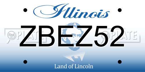 ZBEZ52 Illinois License Plate
