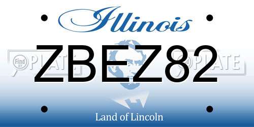 ZBEZ82 Illinois License Plate