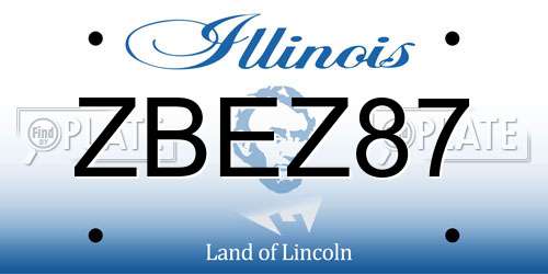 ZBEZ87 Illinois License Plate