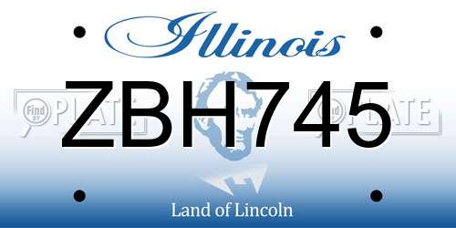 ZBH745 Illinois License Plate
