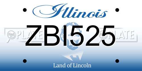 ZBI525 Illinois License Plate