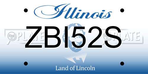 ZBI52S Illinois License Plate