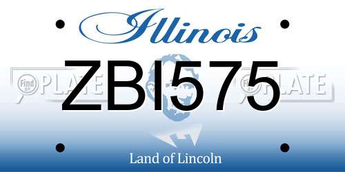 ZBI575 Illinois License Plate