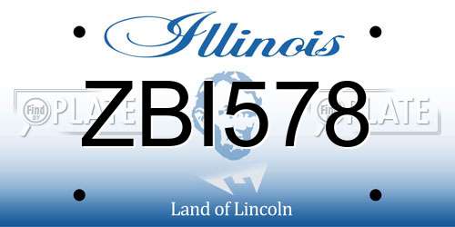 ZBI578 Illinois License Plate