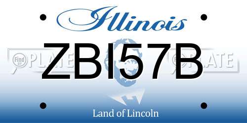 ZBI57B Illinois License Plate
