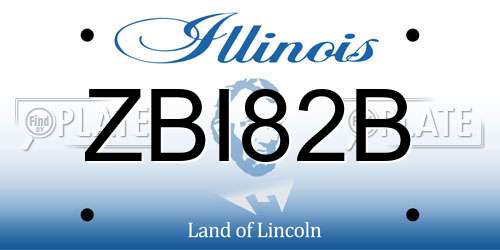 ZBI82B Illinois License Plate