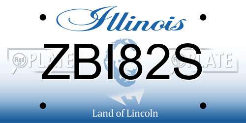 ZBI82S Illinois License Plate