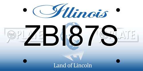 ZBI87S Illinois License Plate