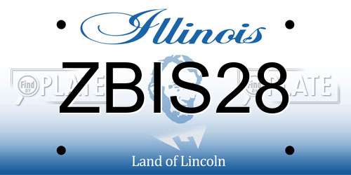 ZBIS28 Illinois License Plate