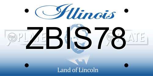 ZBIS78 Illinois License Plate