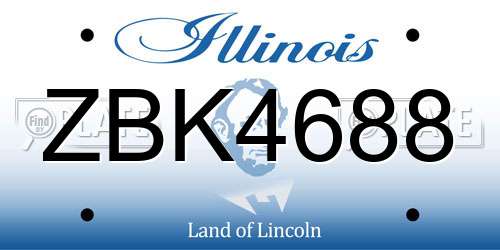 ZBK4688 Illinois License Plate