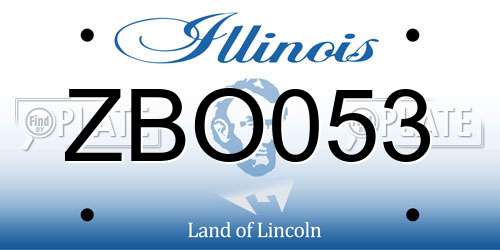 ZBO053 Illinois License Plate