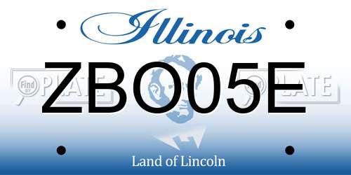 ZBO05E Illinois License Plate