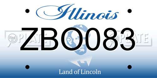 ZBO083 Illinois License Plate