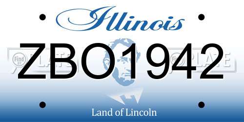ZBO1942 Illinois License Plate