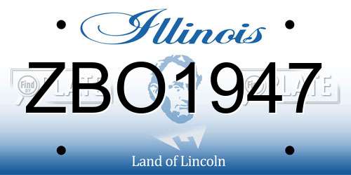 ZBO1947 Illinois License Plate