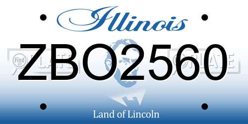 ZBO2560 Illinois License Plate
