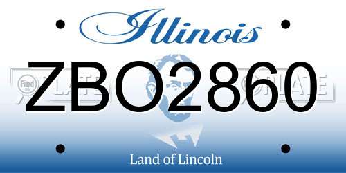 ZBO2860 Illinois License Plate