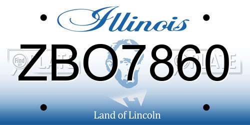 ZBO7860 Illinois License Plate