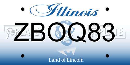 ZBOQ83 Illinois License Plate