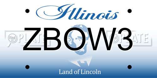 ZBOW3 Illinois License Plate