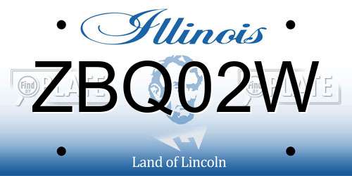 ZBQ02W Illinois License Plate
