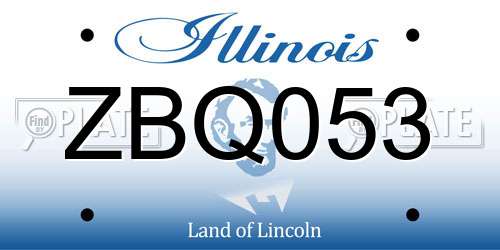 ZBQ053 Illinois License Plate