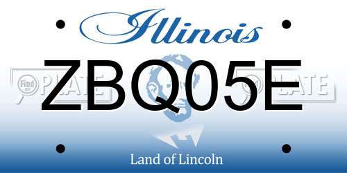 ZBQ05E Illinois License Plate