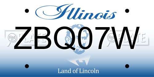 ZBQ07W Illinois License Plate