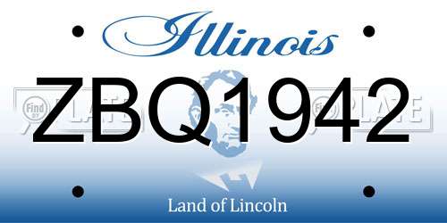 ZBQ1942 Illinois License Plate