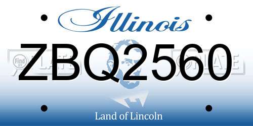ZBQ2560 Illinois License Plate