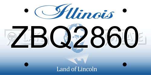 ZBQ2860 Illinois License Plate