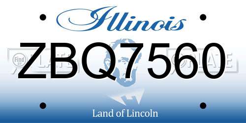 ZBQ7560 Illinois License Plate