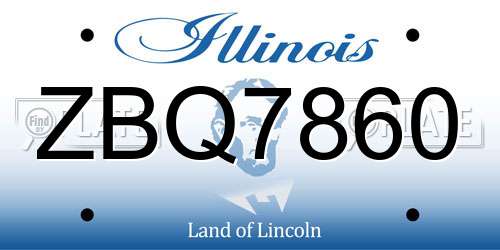 ZBQ7860 Illinois License Plate