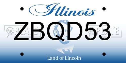 ZBQD53 Illinois License Plate