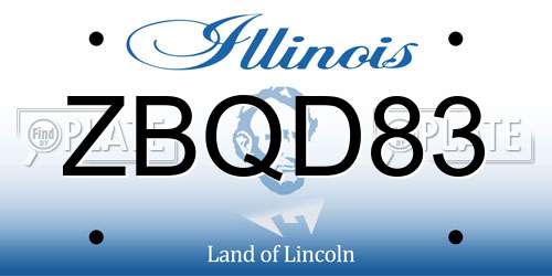 ZBQD83 Illinois License Plate
