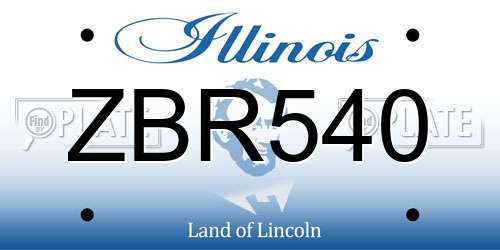 ZBR540 Illinois License Plate