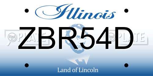 ZBR54D Illinois License Plate