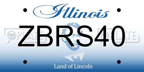 ZBRS40 Illinois License Plate