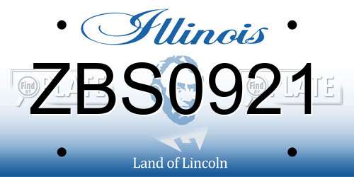 ZBS0921 Illinois License Plate
